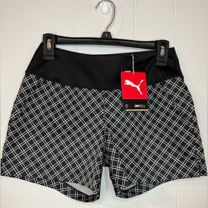 Puma Pwrshape  Short women’s XS Black Silver Stripe Golf Hiking Swim Shapewear.